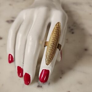 Brass Egyptian Textured Ring Adjustable Sz